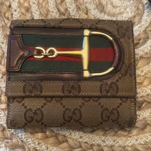 Gucci Brown and Red Stripe Wallet